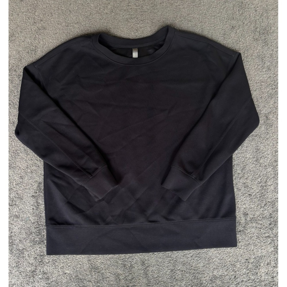 Mondetta Sweatshirt Men's Large Black‎ Polyester Stretch Crew Neck Long Sleeve